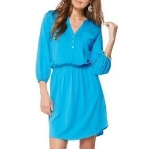 Lilly Pulitzer Women's Beckett Shirt Dress Blue Cotton Jersey Size XS